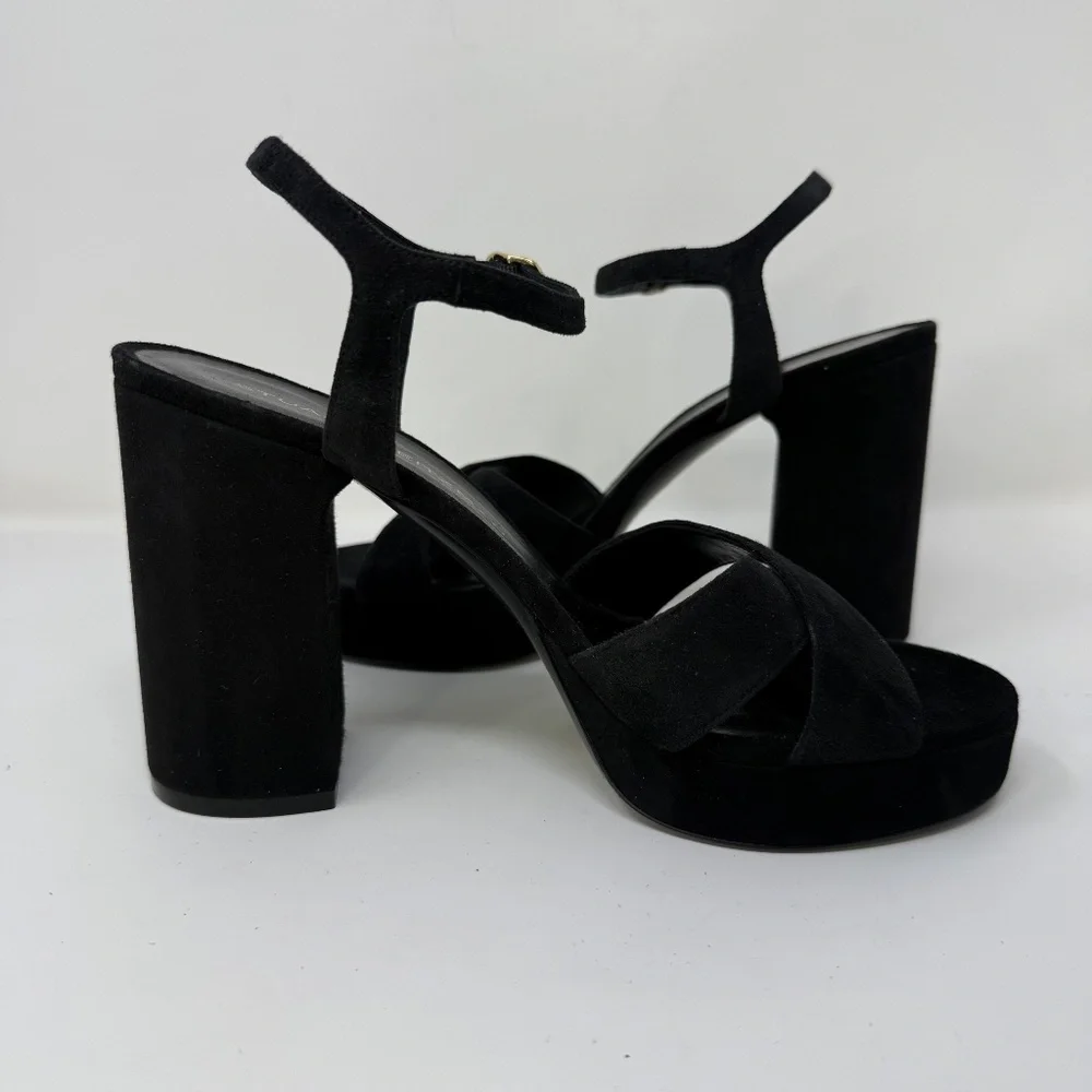 New Stuart Weitzman Dayna Suede Crisscross Platform Sandals Sz US 10